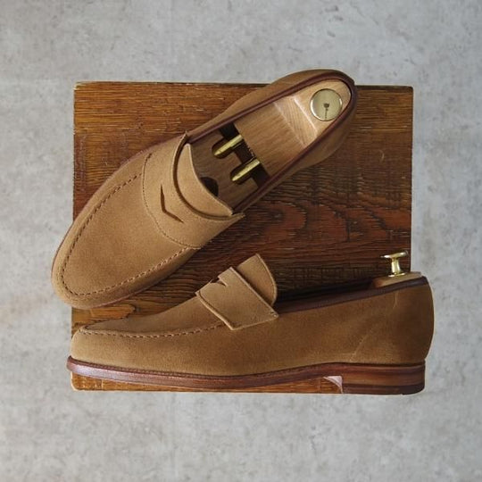 美品★クロケット&ジョーンズ 6E【モデル定価￥75,900-★バーニーズNY別注/SELHURST】366ラスト/コインローファー/Crockett&Jones★f929