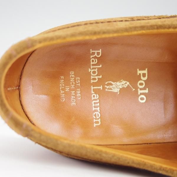 極上★クロケット&ジョーンズ UK8.5/US9E【★(米)ラルフローレン別注/POLO Ralph Lauren】フルブローグ/スエード/茶/Crockett&Jones★f930
