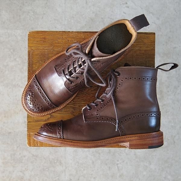 極上★トリッカーズ(レディース) SIZE 4.5【貴重★セミブローグ版モールトン/L7046】エスプレッソバーニッシュ/濃茶/Tricker's★f931