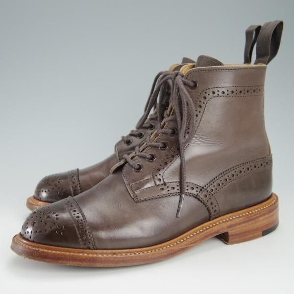 極上★トリッカーズ(レディース) SIZE 4.5【貴重★セミブローグ版モールトン/L7046】エスプレッソバーニッシュ/濃茶/Tricker's★f931