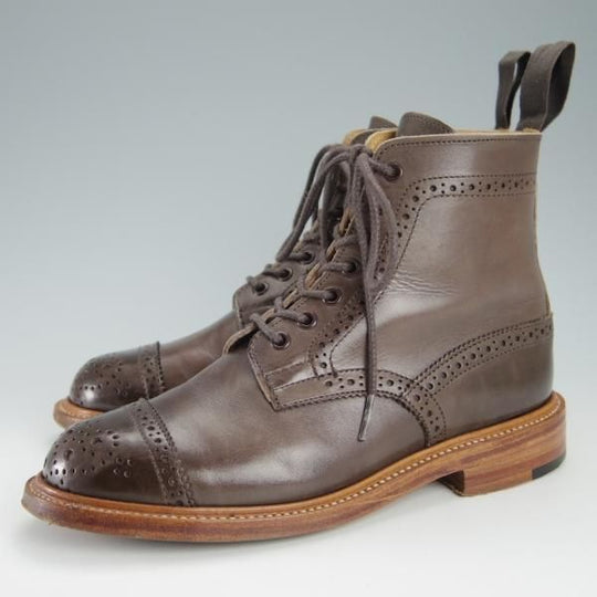 極上★トリッカーズ(レディース) SIZE 4.5【貴重★セミブローグ版モールトン/L7046】エスプレッソバーニッシュ/濃茶/Tricker's★f931