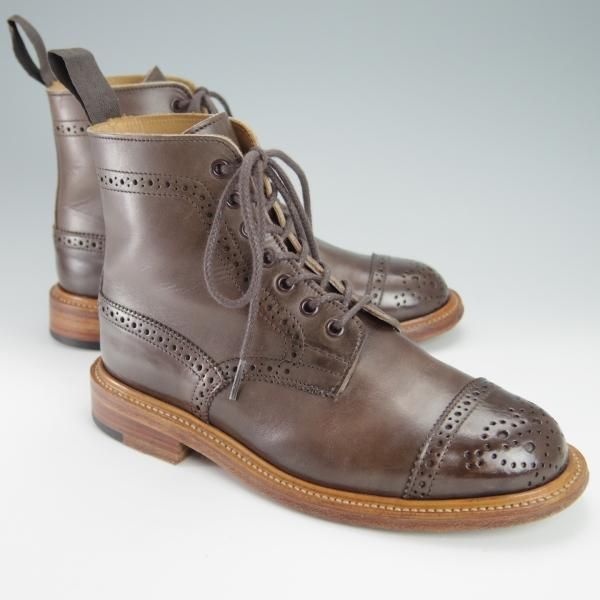 極上★トリッカーズ(レディース) SIZE 4.5【貴重★セミブローグ版モールトン/L7046】エスプレッソバーニッシュ/濃茶/Tricker's★f931