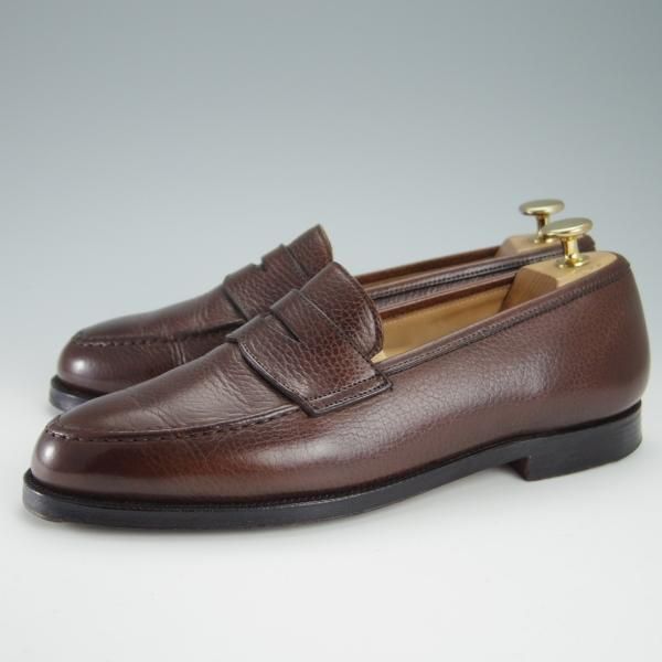 極上★クロケット&ジョーンズ 6.5E【定価￥83,600-★コインローファー/BOSTON】314ラスト/グレインレザー/濃茶/Crockett&Jones★f932