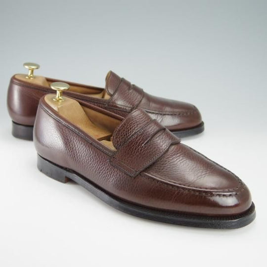 極上★クロケット&ジョーンズ 6.5E【定価￥83,600-★コインローファー/BOSTON】314ラスト/グレインレザー/濃茶/Crockett&Jones★f932