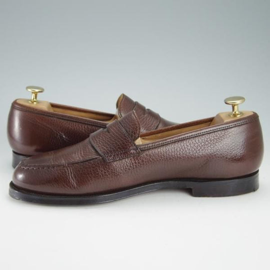 極上★クロケット&ジョーンズ 6.5E【定価￥83,600-★コインローファー/BOSTON】314ラスト/グレインレザー/濃茶/Crockett&Jones★f932