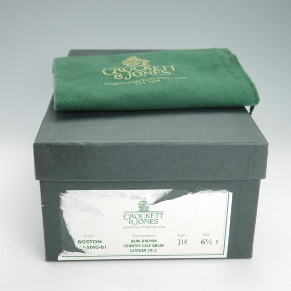 極上★クロケット&ジョーンズ 6.5E【定価￥83,600-★コインローファー/BOSTON】314ラスト/グレインレザー/濃茶/Crockett&Jones★f932