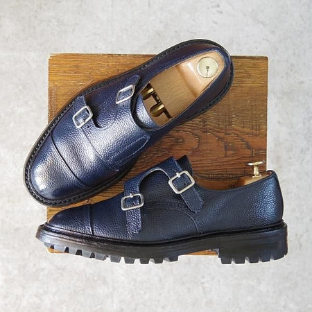 美品★トリッカーズ SIZE 6.5【モデル定価￥81,000-★アーバンリサーチ別注/Rufus】M7824/ダブルモンク/紺/メンズ/Tricker's★f933