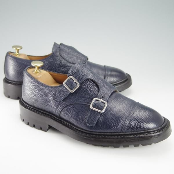 美品★トリッカーズ SIZE 6.5【モデル定価￥81,000-★アーバンリサーチ別注/Rufus】M7824/ダブルモンク/紺/メンズ/Tricker's★f933