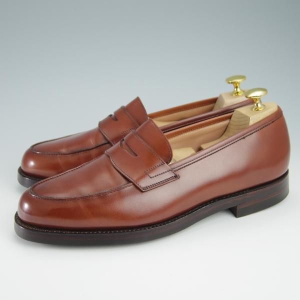 ほぼ試着程度★クロケット&ジョーンズ 7E【定価￥83,600-★ダイナイトソール仕様/GRANTHAM 2】コインローファー/茶/Crockett&Jones★f939