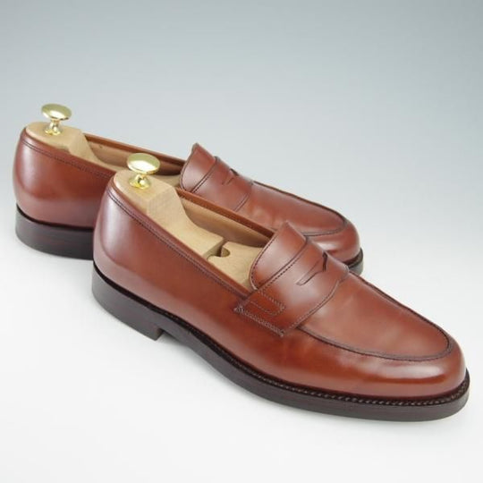 ほぼ試着程度★クロケット&ジョーンズ 7E【定価￥83,600-★ダイナイトソール仕様/GRANTHAM 2】コインローファー/茶/Crockett&Jones★f939