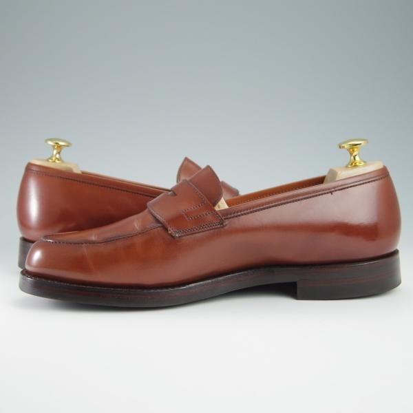 ほぼ試着程度★クロケット&ジョーンズ 7E【定価￥83,600-★ダイナイトソール仕様/GRANTHAM 2】コインローファー/茶/Crockett&Jones★f939