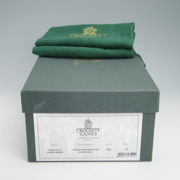 ほぼ試着程度★クロケット&ジョーンズ 7E【定価￥83,600-★ダイナイトソール仕様/GRANTHAM 2】コインローファー/茶/Crockett&Jones★f939