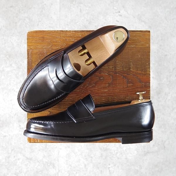 ほぼ試着程度★クロケット&ジョーンズ 5.5E【定価￥83,600-★コインローファー/BOSTON 2】CITYソール/376ラスト/黒/Crockett&Jones★f940