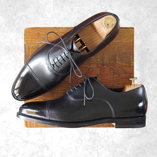 極美品★(伊)サントーニ SIZE 7【上級★グッドイヤーウェルテッド製法/13162】WILSONラスト/ストレートチップ/カーフ/黒/Santoni★f942