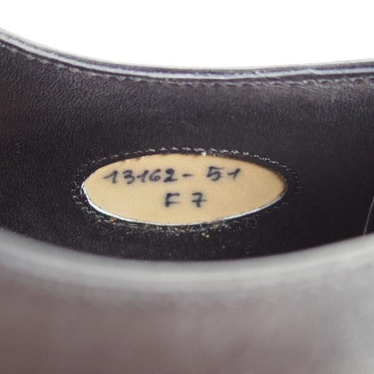 極美品★(伊)サントーニ SIZE 7【上級★グッドイヤーウェルテッド製法/13162】WILSONラスト/ストレートチップ/カーフ/黒/Santoni★f942