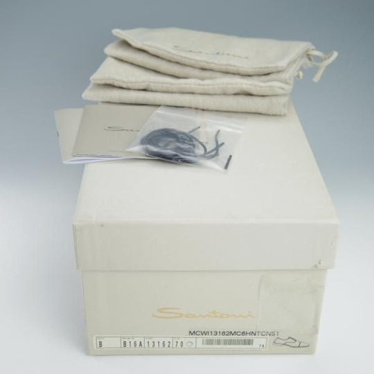 極美品★(伊)サントーニ SIZE 7【上級★グッドイヤーウェルテッド製法/13162】WILSONラスト/ストレートチップ/カーフ/黒/Santoni★f942