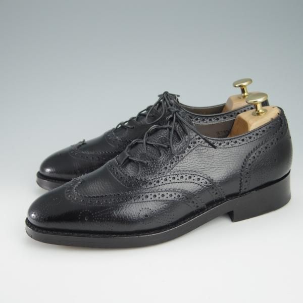 極美品★トリッカーズ SIZE 7【貴重★(南船場)lacquer&c別注/M5596】ギリーシューズ/フルブローグ/グレインレザー/黒/Tricker's★f943