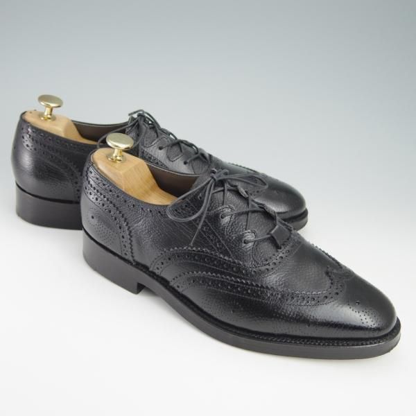 極美品★トリッカーズ SIZE 7【貴重★(南船場)lacquer&c別注/M5596】ギリーシューズ/フルブローグ/グレインレザー/黒/Tricker's★f943