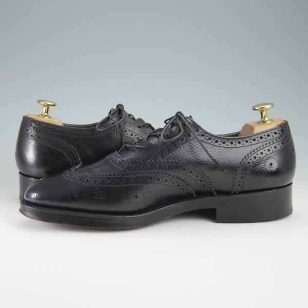 極美品★トリッカーズ SIZE 7【貴重★(南船場)lacquer&c別注/M5596】ギリーシューズ/フルブローグ/グレインレザー/黒/Tricker's★f943