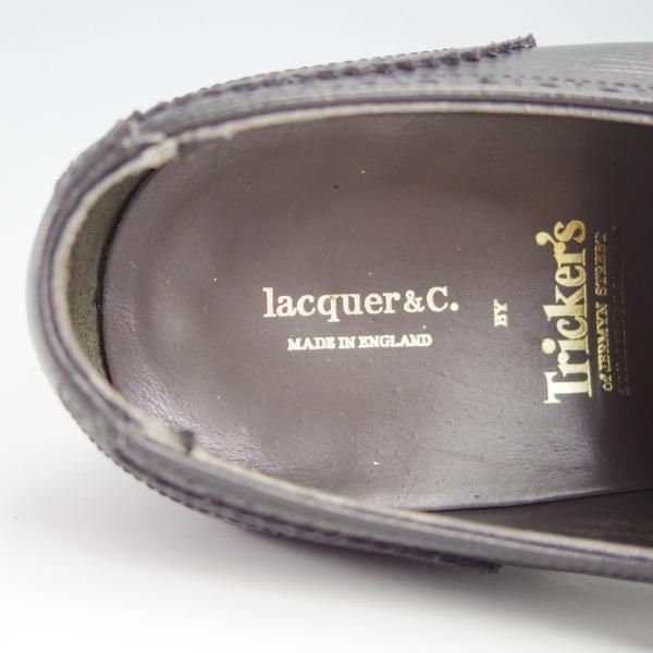 極美品★トリッカーズ SIZE 7【貴重★(南船場)lacquer&c別注/M5596】ギリーシューズ/フルブローグ/グレインレザー/黒/Tricker's★f943