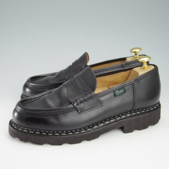 極美品★パラブーツ SIZE 5.5【定価￥71,500-★REIMS/ランス】リスレザー/マルシェソール/コインローファー/NOIR/黒/Paraboot★f944