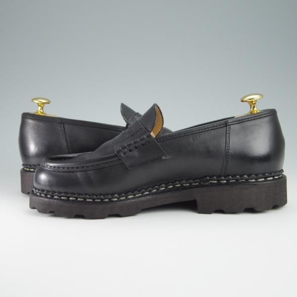 極美品★パラブーツ SIZE 5.5【定価￥71,500-★REIMS/ランス】リスレザー/マルシェソール/コインローファー/NOIR/黒/Paraboot★f944