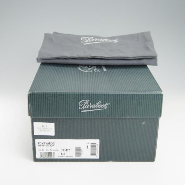 極美品★パラブーツ SIZE 5.5【定価￥71,500-★REIMS/ランス】リスレザー/マルシェソール/コインローファー/NOIR/黒/Paraboot★f944