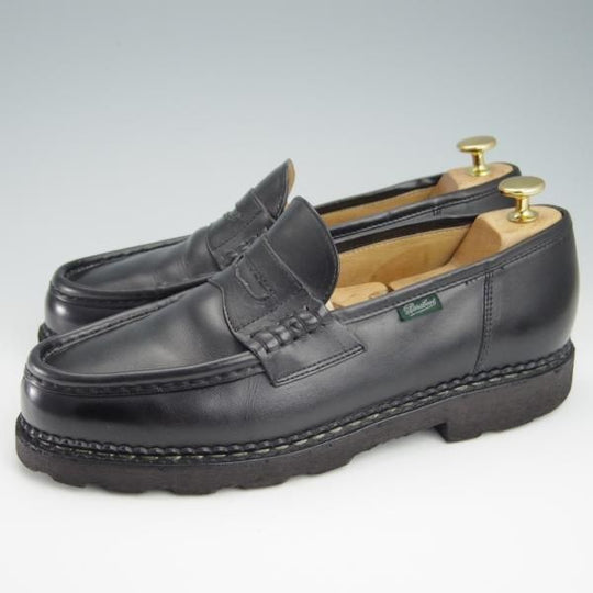 極上★パラブーツ SIZE 7.5【定価￥71,500-★ランス/REIMS】リスレザー/マルシェソール/コインローファー/黒/NOIR/Paraboot★f950