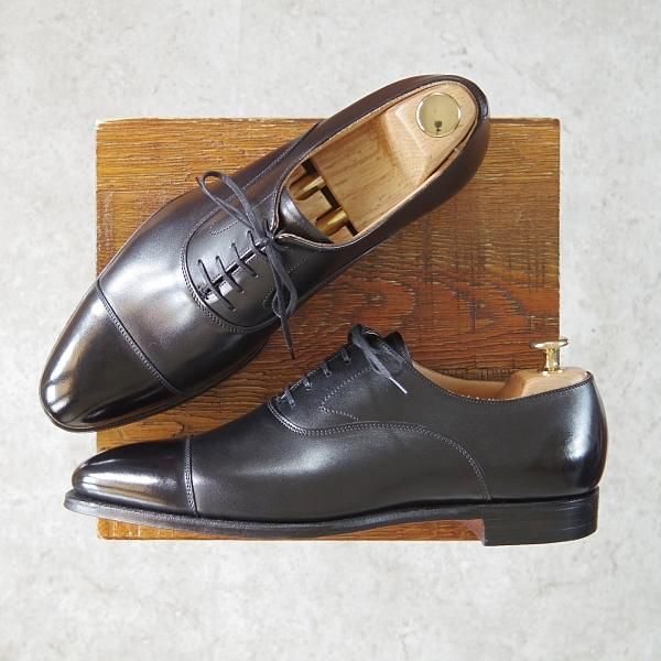 ほぼ試着程度★クロケット&ジョーンズ 7E【★ストレートチップ/MITCHAM】360ラスト/カーフ/黒/メンズ/Crockett&Jones★f953