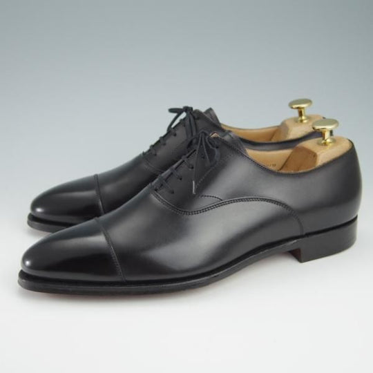 ほぼ試着程度★クロケット&ジョーンズ 7E【★ストレートチップ/MITCHAM】360ラスト/カーフ/黒/メンズ/Crockett&Jones★f953