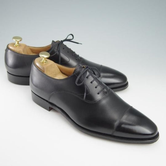 ほぼ試着程度★クロケット&ジョーンズ 7E【★ストレートチップ/MITCHAM】360ラスト/カーフ/黒/メンズ/Crockett&Jones★f953