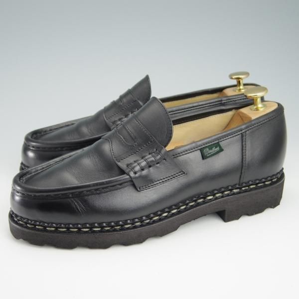 極美品★パラブーツ SIZE 6【定価￥71,500-★ランス/REIMS】リスレザー/マルシェソール/コインローファー/黒/NOIR/Paraboot★f958