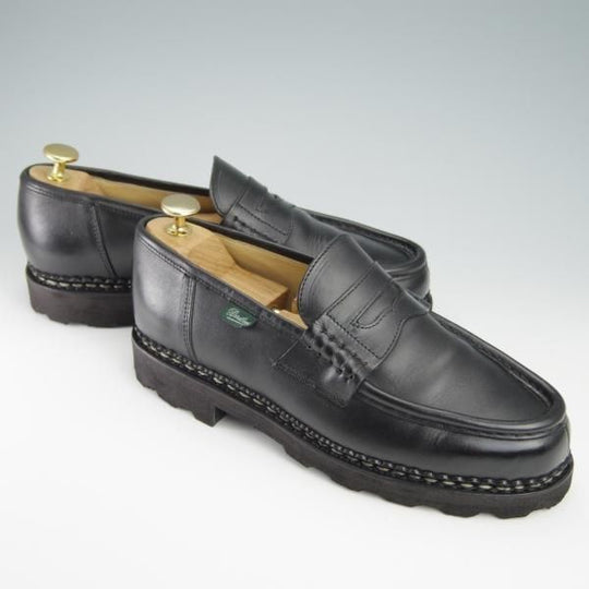 極美品★パラブーツ SIZE 6【定価￥71,500-★ランス/REIMS】リスレザー/マルシェソール/コインローファー/黒/NOIR/Paraboot★f958