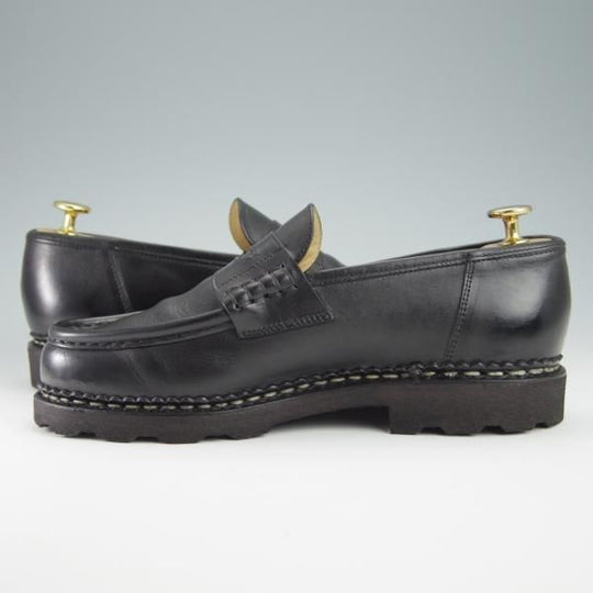 極美品★パラブーツ SIZE 6【定価￥71,500-★ランス/REIMS】リスレザー/マルシェソール/コインローファー/黒/NOIR/Paraboot★f958