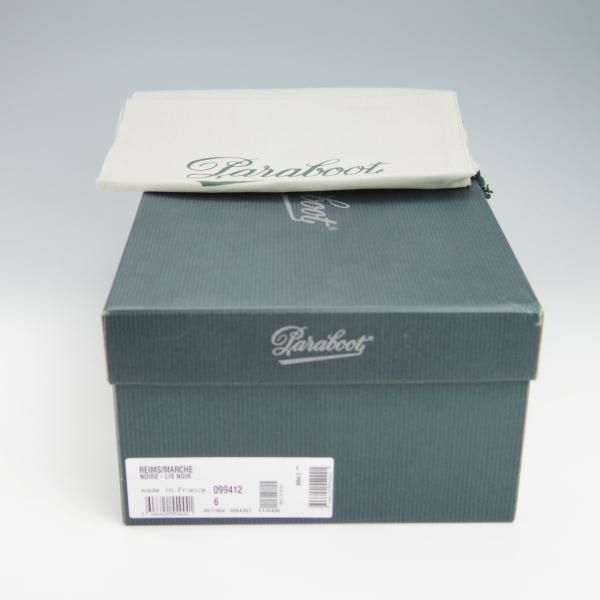 極美品★パラブーツ SIZE 6【定価￥71,500-★ランス/REIMS】リスレザー/マルシェソール/コインローファー/黒/NOIR/Paraboot★f958