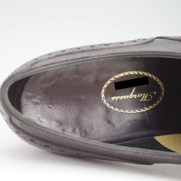 新品★(銀座)MARQUESS/マーキス UK6程度【オーダー合計価格￥380,600〜★ビスポーク品/シューツリー付き】セミブローグ/黒★f962