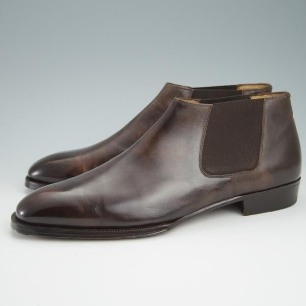 美品★(伊)エンツォ・ボナフェ SIZE 7【モデル定価￥137,500-★ミュージアムカーフ/CASY GRANT3】Bonjuラスト/濃茶/Enzo Bonafe★f964