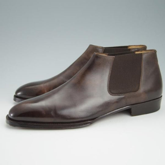 美品★(伊)エンツォ・ボナフェ SIZE 7【モデル定価￥137,500-★ミュージアムカーフ/CASY GRANT3】Bonjuラスト/濃茶/Enzo Bonafe★f964