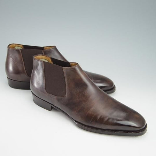 美品★(伊)エンツォ・ボナフェ SIZE 7【モデル定価￥137,500-★ミュージアムカーフ/CASY GRANT3】Bonjuラスト/濃茶/Enzo Bonafe★f964