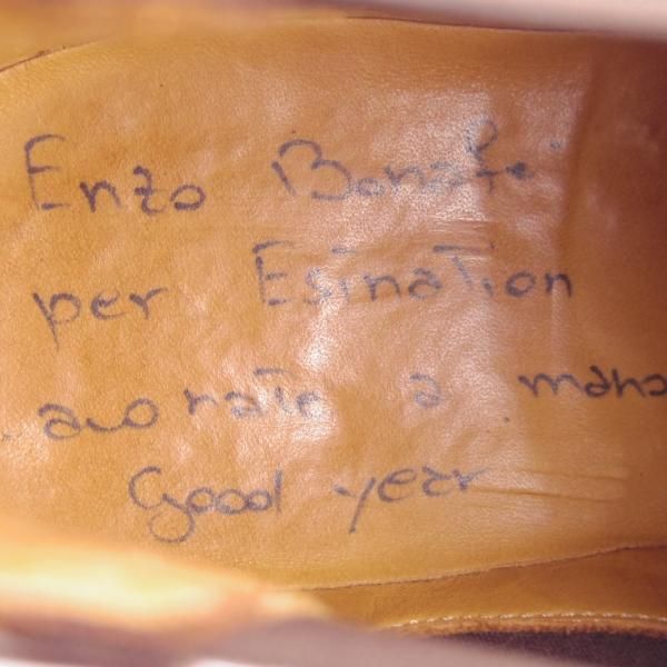 美品★(伊)エンツォ・ボナフェ SIZE 7【モデル定価￥137,500-★ミュージアムカーフ/CASY GRANT3】Bonjuラスト/濃茶/Enzo Bonafe★f964