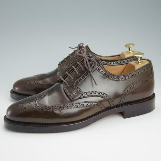 極美品★クロケット&ジョーンズ UK8.5/US9D【コードバン仕様★ダークブラウン/茶/ブルックスブラザーズ別注】Peal&co/Crockett&Jones★f967