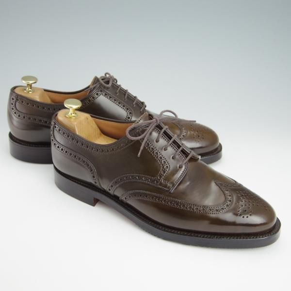 極美品★クロケット&ジョーンズ UK8.5/US9D【コードバン仕様★ダークブラウン/茶/ブルックスブラザーズ別注】Peal&co/Crockett&Jones★f967
