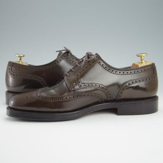 極美品★クロケット&ジョーンズ UK8.5/US9D【コードバン仕様★ダークブラウン/茶/ブルックスブラザーズ別注】Peal&co/Crockett&Jones★f967