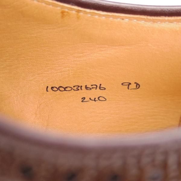 極美品★クロケット&ジョーンズ UK8.5/US9D【コードバン仕様★ダークブラウン/茶/ブルックスブラザーズ別注】Peal&co/Crockett&Jones★f967