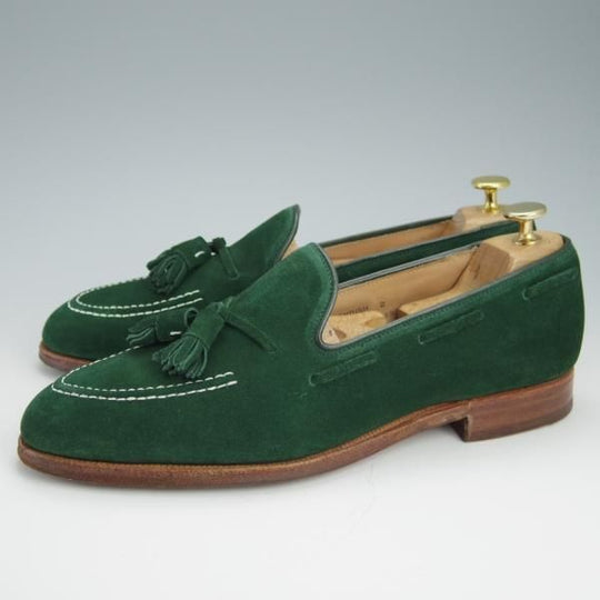 極上★クロケット&ジョーンズ 8E【モデル定価￥86,900-★CAVENDISH 2/キャベンディッシュ2】タッセルローファー/緑/Crockett&Jones★f970