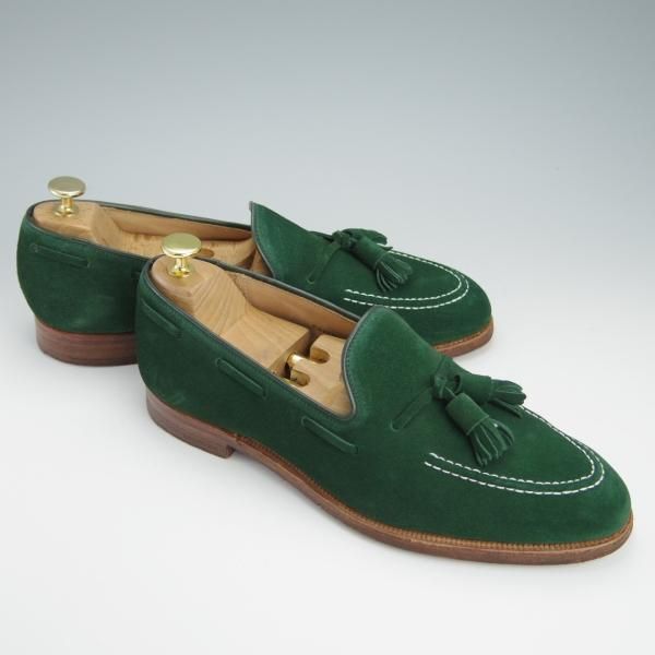 極上★クロケット&ジョーンズ 8E【モデル定価￥86,900-★CAVENDISH 2/キャベンディッシュ2】タッセルローファー/緑/Crockett&Jones★f970