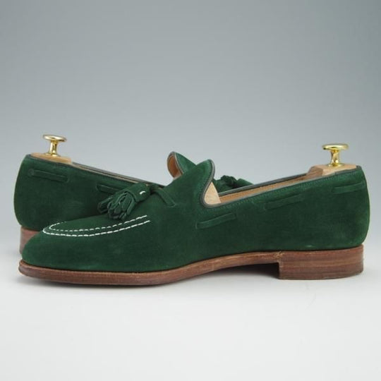 極上★クロケット&ジョーンズ 8E【モデル定価￥86,900-★CAVENDISH 2/キャベンディッシュ2】タッセルローファー/緑/Crockett&Jones★f970