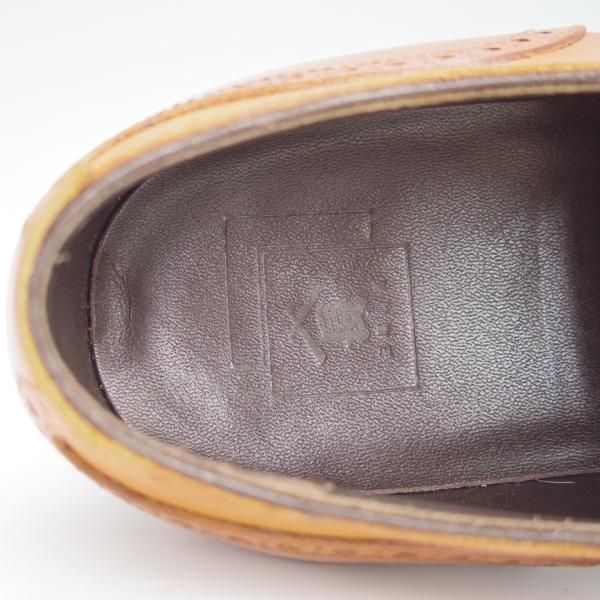 美品★三陽山長 SIZE 7【モデル定価￥80,300-★セミブローグ/奏之介】R309ラスト/カーフ/薄茶/メンズ/SanyoYamacho★f971
