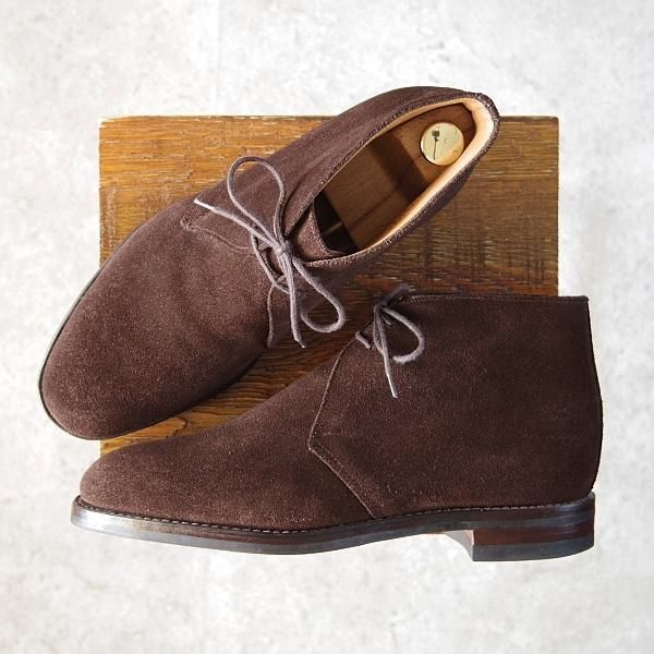 極上★クロケット&ジョーンズ 7.5E【定価￥77,000-★ダイナイトソール仕様/CHERTSEY】224ラスト/チャッカブーツ/茶/Crockett&Jones★f972