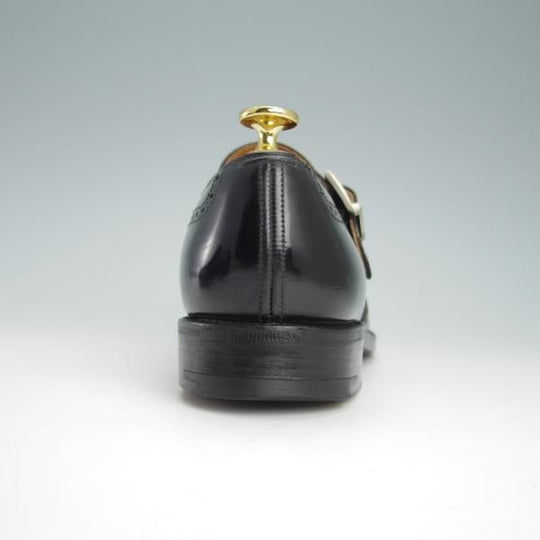 極上★チャーチ 50F/UK5【旧チャーチ★ブックバインダーカーフ/73ラスト/3都市ロゴ】モンクストラップ/黒/メンズ/Church's★f975